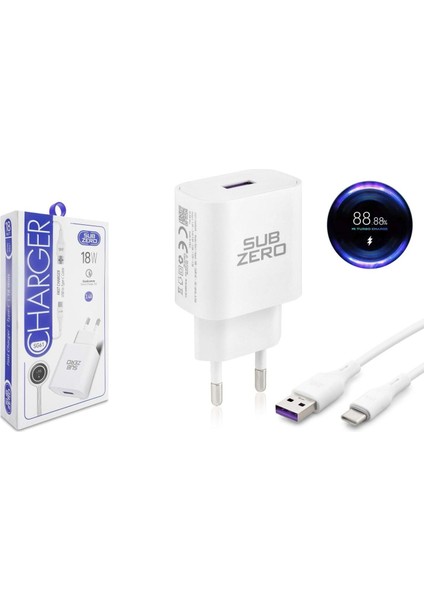 Casper Via F20 Uyumlu Uyumlu 18W 3.4A Qualcomm Turbo Hızlı Type-C Şarj Aleti (Orginal Subzero)