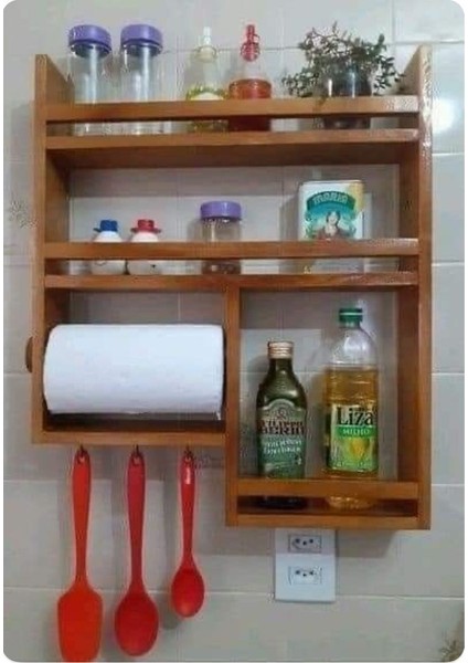 Ahşap Terek Duvar Rafı Dekoratif