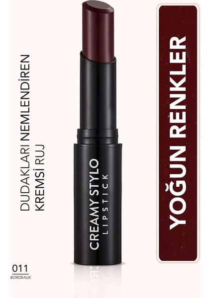 Yarı Parlak Stick Ruj- Creamy Stylo Lipstick -011 Bordeaux