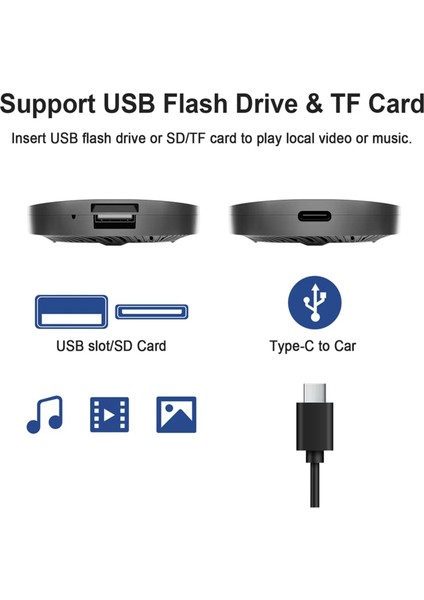 Akıllı Multimedya Kutusu Android 13 32GB Kablosuz Carplay Ai Box Youtube Netflix Google Playstore Wifi