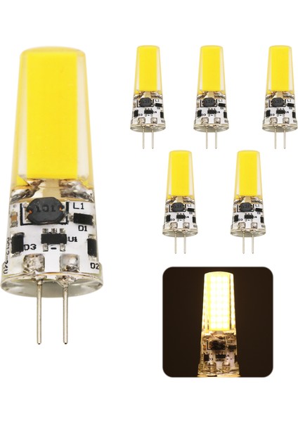 5 Adet 12 Volt G4 LED Ampül ( Beyaz Işık , Sarı Işık )