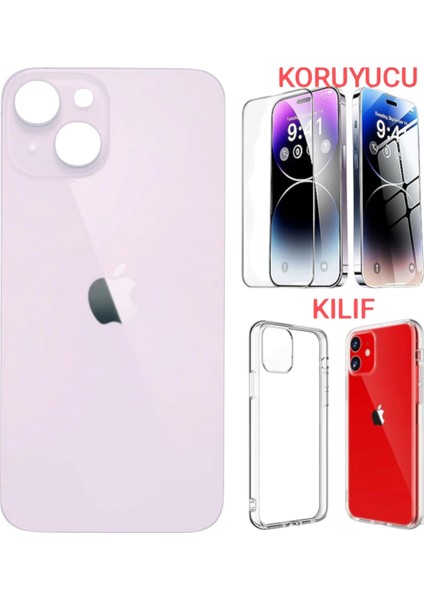Apple iPhone 13 Mini Arka Kapak Pil Kapağı +Kılıf+Kırılmaz Pembe Renk