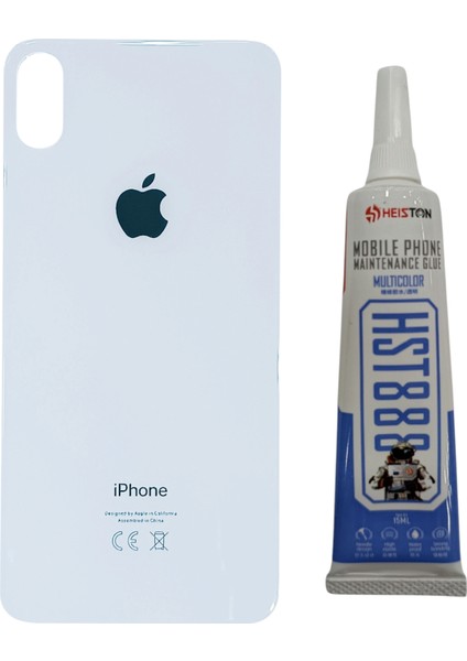 Apple iPhone x Arka Kapak Pil Kapağı + Yapıştırıcı Beyaz Renk