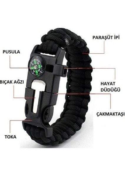Survival Kamp Bileklik Düdük Çok Amaçlı fiyatları