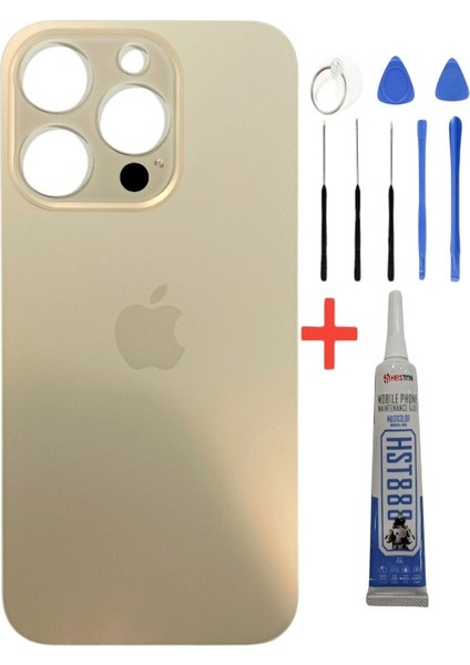 Apple iPhone 14 Pro Max Pro Arka Kapak Pil Kapağı +Tamir Seti ve Yapıştırıcı Gold Renk