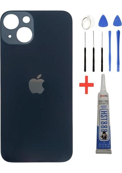 Apple iPhone 13 Mini Arka Kapak Pil Kapağı Yapıştırıcı+ Tamir Seti Gece Mavisi Renk