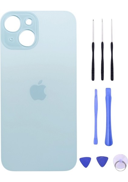 Apple iPhone 15 Plus Arka Kapak Pil Kapağı +Tamir Seti Açık Mavi Renk