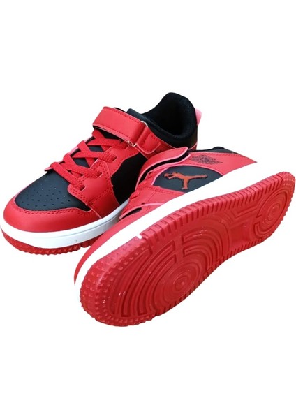 Haykat Çocuk Bantlı Sneaker Siyah - Kırmızı 1
