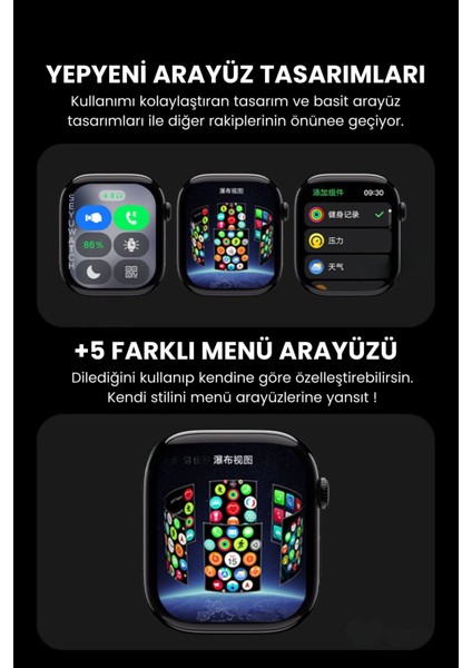 Watch Hk 10 Pro Max Amoled Akıllı Saat Iphone ve Android Tüm Telefonlara Uyumlu Amoled SM4RT Watch