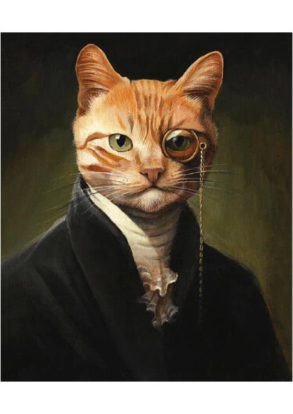 - Kanvas Kedinin Asilliği Sayılarla Boyama Seti Rulo