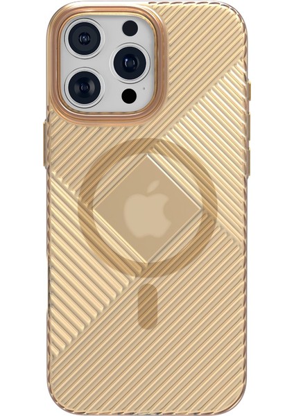 iPhone 16 Pro Max Stella Pc Sert Magsafe Kılıf - Gold 11