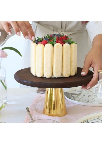 Ahşap 28 cm Altın Konik Ayaklı Sunumluk fiyatları