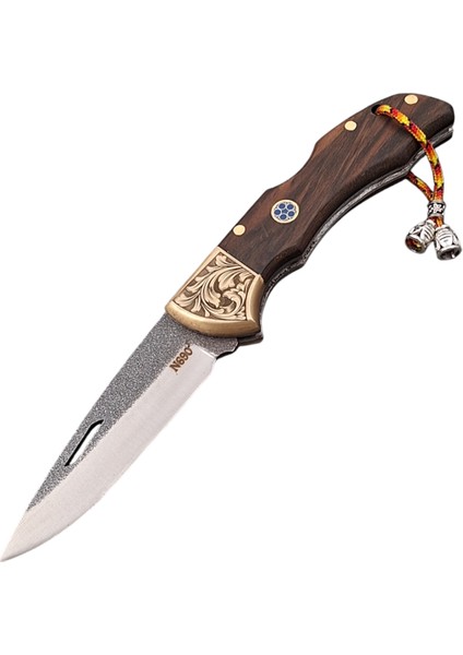 Gravürlü Balçıklı Kilitli Yaylı N690 Böhler Çelik Cep Çakısı