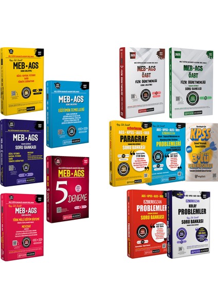 2025 Meb-Ags-Öabt Fizik Öğretmenliği Full Set (Hibrit / Fiziksel Kitap / Yapay Zeka Desteği)