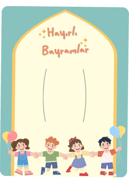 10'lu Bayram Harçlık Kartı | Çocuklara Tebrik Kartı | Hediye Kartı