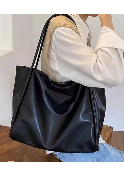 Kadın Siyah Fermuarlı Shopper Çanta modelleri