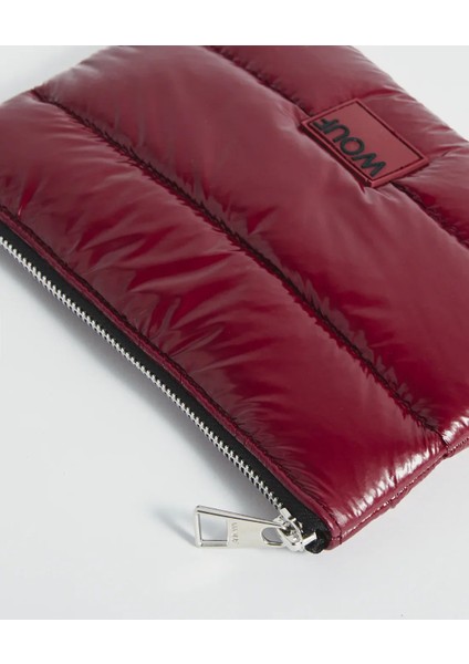 Clutch, El Çantası Pouch Quilted Line Burgundy Glossy modelleri