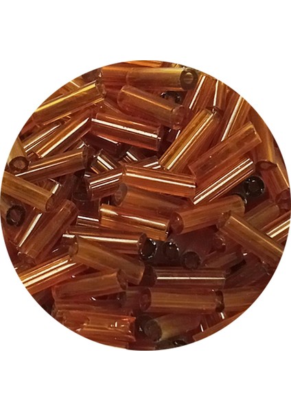 Uzun Boru Kesme Boncuk Çap 2mm Uzunluk 10 mm - 60 Gram - Şeffaf Gold - BNC293