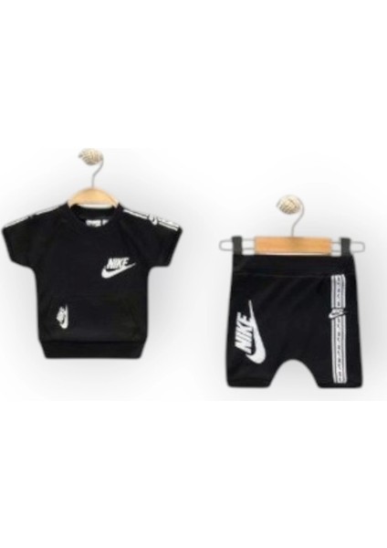 Baby Marka Nke Desen Interlok Şortlı Ikili Takım Unisex 6-24 Ay