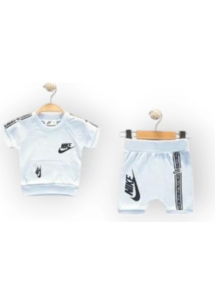 Baby Marka Nke Desen Interlok Şortlı Ikili Takım Unisex 6-24 Ay