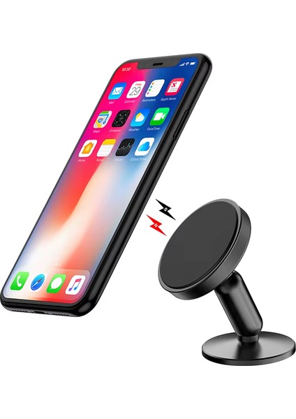 Tamamen Metal Manyetik 360° Dönebilen Araç ve Masaüstü Yapıştırmalı Telefon Tutacağı 6 cm CH-0016