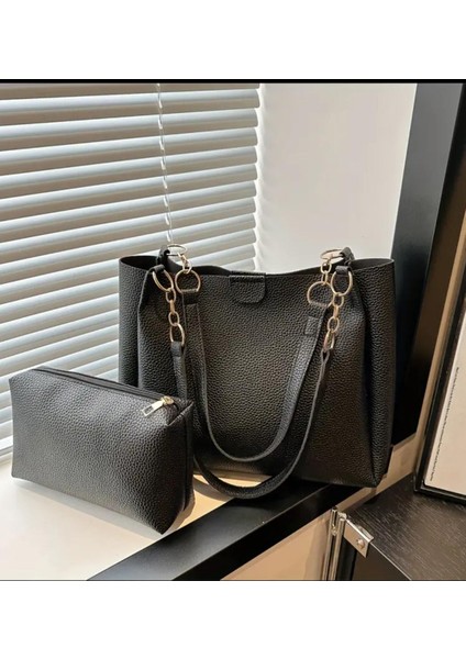 Çanta Şık Kullanışlı Ikili Kadın Siyah
