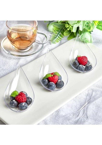 Sunumluk & Ikramlık & Kahve Yanı & Damla Kaşık Şeffaf 12 Adet fiyatları