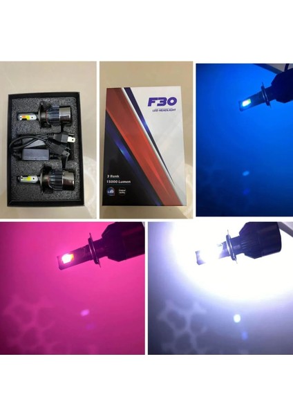 F30 Marka H11 Xenon3 Renk Buz Mavi,pembe,beyaz Modlu Aç Kapa Renk Değişimi Xenon indirimleri
