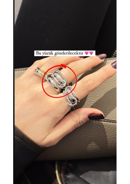 - Gümüş Renk Sarmal Model Çelik Yüzük
