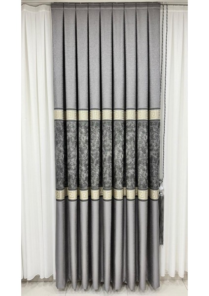 Pano Fon Perde Versace Gri Antrasit (Tek Kanat)