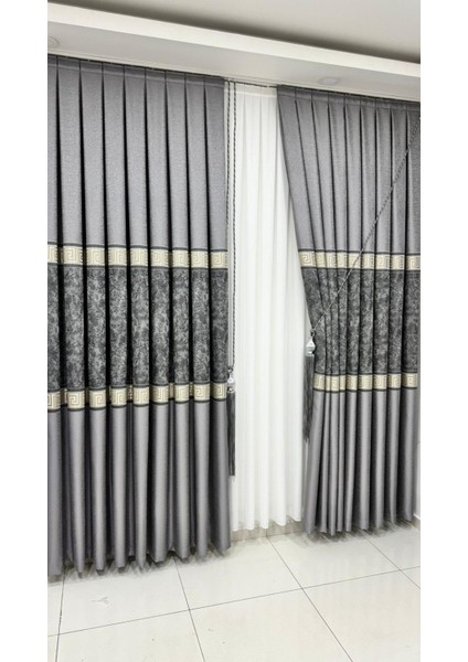 Pano Fon Perde Versace Gri Antrasit (Tek Kanat) fırsatları