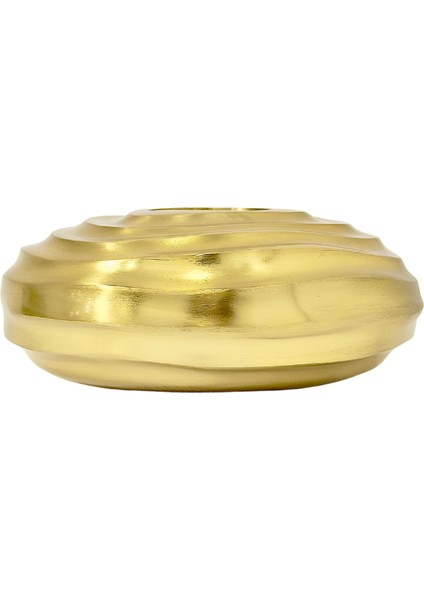 Gold Helezon Metal Vazo Yatay