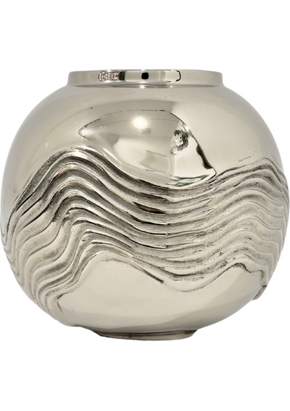 Gümüş Dalgalı Vazo