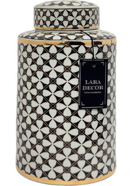 Yoncalı Kahverengi Seramik Küp (K)