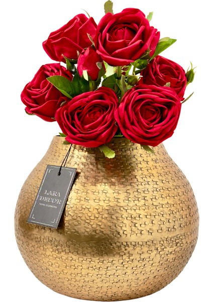 Metal Eskitme Gold Vazo