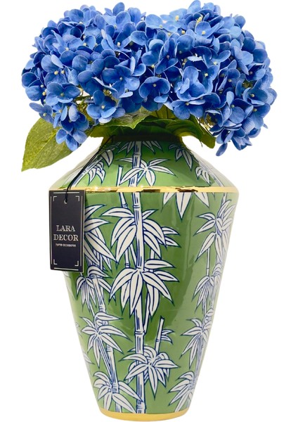 Yeşil Bambu Porselen Vazo