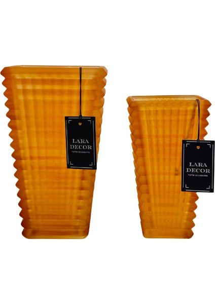 Turuncu Buzlu Cam Vazo (K) indirimleri