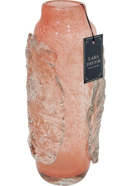 Kabartmalı Mercan Cam Vazo fırsatları