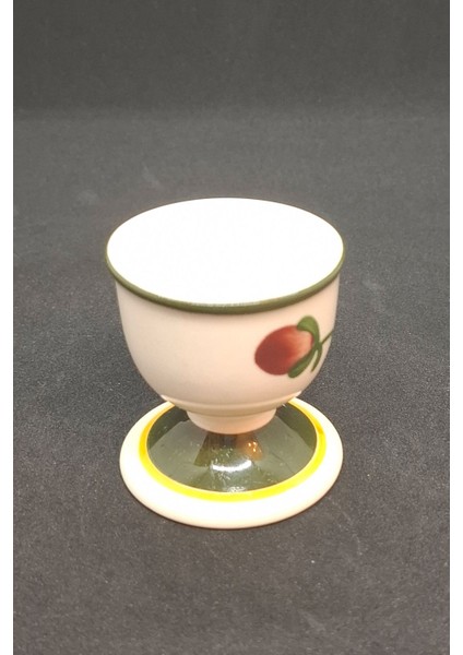 Mettlach El Boyaması Vintage Yumurtalık Çiçekli 1 Adet