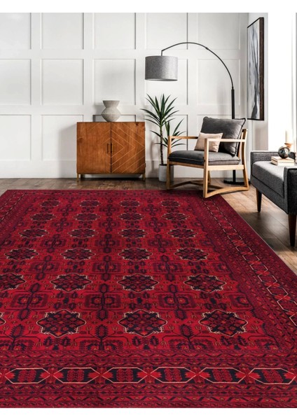 Vintage Desenli Halı, Pamuk Dokuma Pamuklu Taban Dekoratif Halı Kilim 31