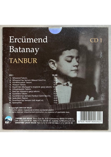 Ercüment Batanay - Tanbur 1 (Cd)