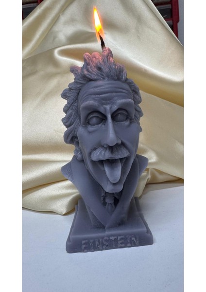 Dekoratif Hediyelik Esprili Einstein Büstü Mum