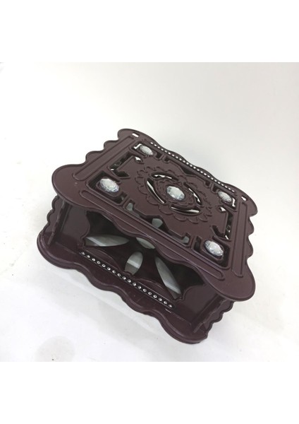 18.5 x 18.5 cm Kare Plastik Dekoratif Kahverengi Peçetelik fiyatları