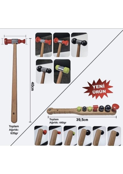 Boyasız Göçük Düzeltme | Ahşap Tokmak Çekiç Uç Takım Seti 9 Parça