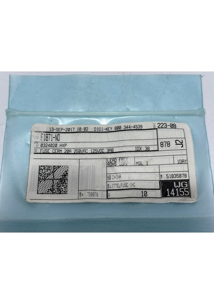 Littelfuse 0324020.HXP 250V 20A Sigorta 10 Adet