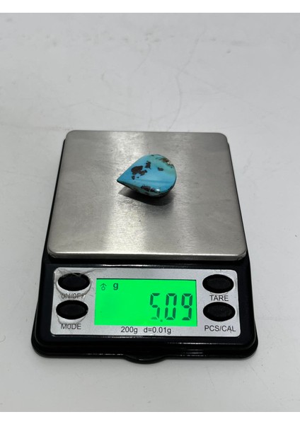 Okyanus Temalı Doğal Kabaşon Firuze Taşı 25,4 Karat - Turkuaz Taşı 4,34 Gram