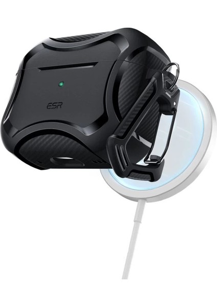 AirPods Pro / Pro 2 Kılıf - Cyber Armor Tough HaloLock MagSafe Siyah