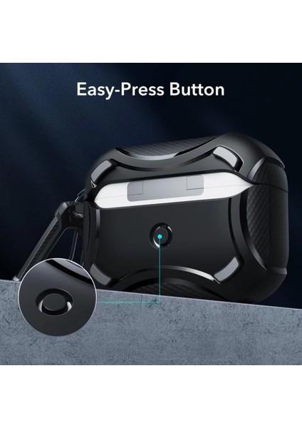 AirPods Pro / Pro 2 Kılıf - Cyber Armor Tough HaloLock MagSafe Siyah