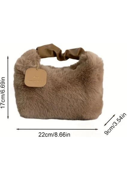 Yumuşak Dokulu Tüylü Omuz Çantası, Yünlü ve Kürklü Kadın Omuz ve El Çantası Mini Boy fırsatları