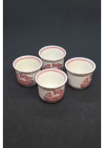 Ingiliz Manzaralı Vintage Yumurtalık Çiçekli Kırmızı 1 Adet
